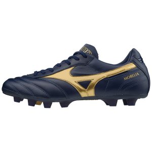 Mizuno Morelia II Md Ποδοσφαιρικα Παπουτσια Ανδρικα - Μπλε/Χρυσο Χρωμα